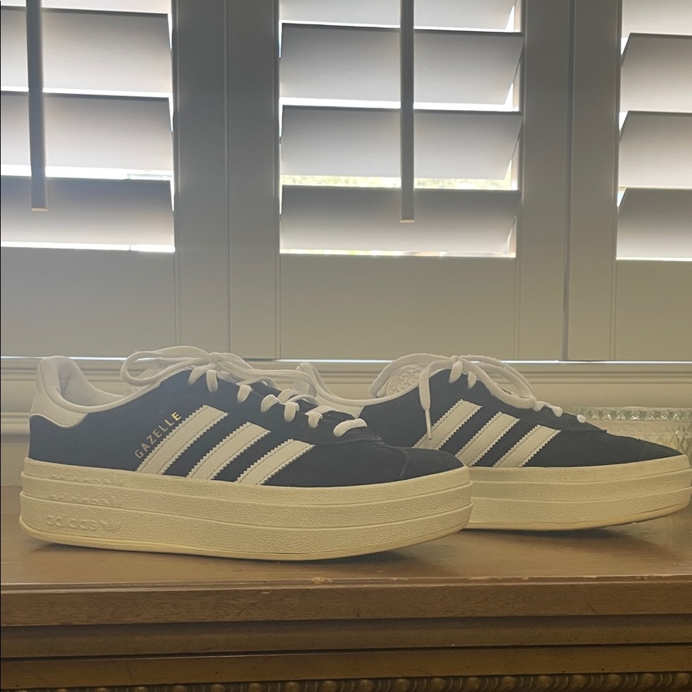 Adidas Gazelle Platform Black and White Sneakers